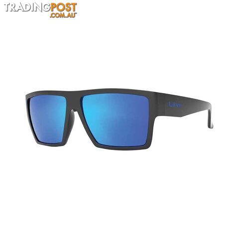 Liive Menâs X Amp X Polarised Sunglasses Black with Blue Lens