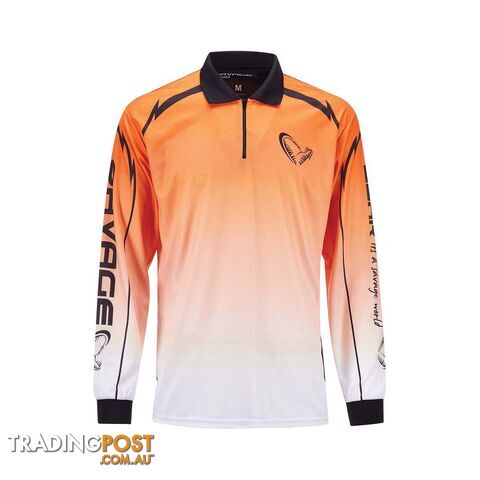 Savage Gear Men's Orange to White Sublimated Polo