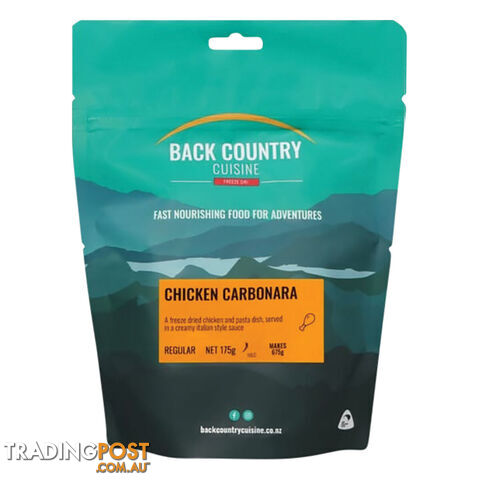 Back Country Cuisine Freeze Dried Chicken Carbonara 2 Serve