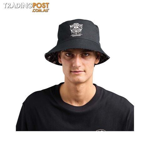 The Mad Hueys Menâs Pirate Reversible Bucket Hat