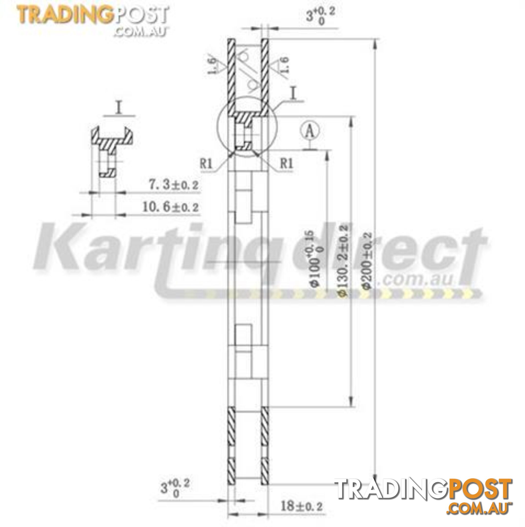 Go Kart Brake Disc 200mm x 18mm wide Kartelli high performance - ALL BRAND NEW !!!