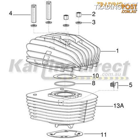 Go Kart CYLINDER GASKET 5/100 -TOP / X30 / KA100 - ALL BRAND NEW !!!