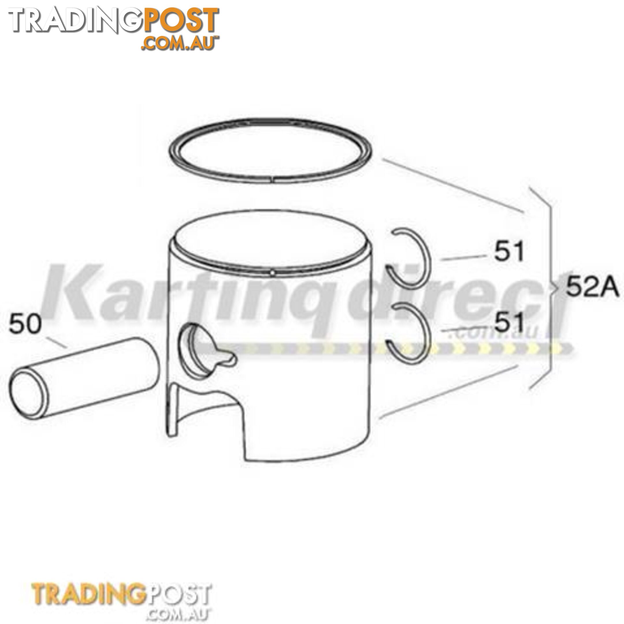 Go Kart X30 54,00 v Complete green PISTON  IAME Part No.: BP-25051-CV - ALL BRAND NEW !!!