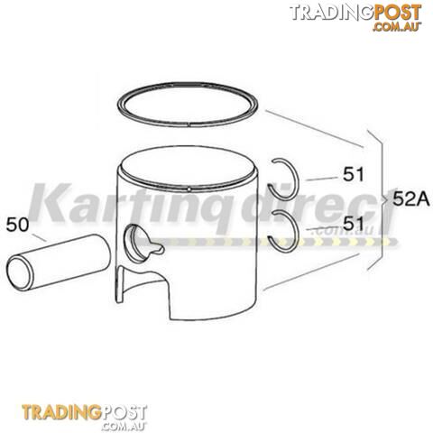 Go Kart X30 54,00 v Complete green PISTON  IAME Part No.: BP-25051-CV - ALL BRAND NEW !!!