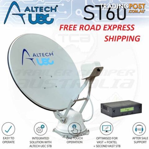 Altech UEC AURA ST60 Self Pointing Motorised Satellite Dish Vast Foxtel TV Caravan