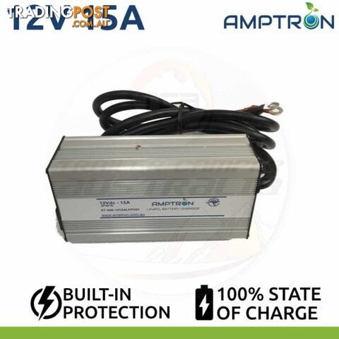 Amptron 12V â15A Lithium âLiFePO4 Battery Charger AC-DC 240V