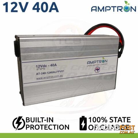 Amptron 12V â40A Lithium âLiFePO4 Battery Charger AC-DC 240V