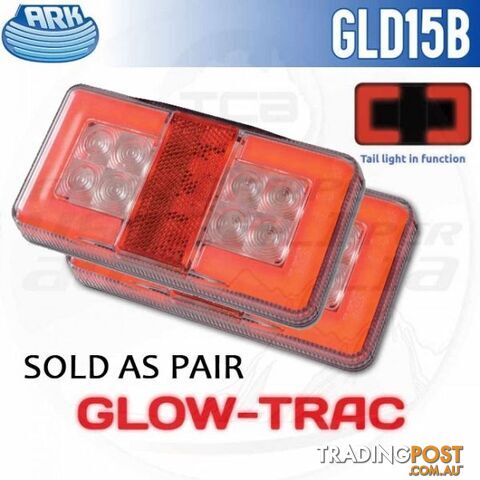 Ark Glow-Trac LED Trailer Rear Tail Light Stop Indicator Reflector GLD15B PAIR