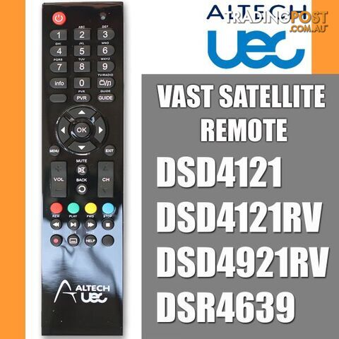 Altech UEC Remote Control VAST TV Satellite Receiver PVR 4639 4121 4121 4921 RV