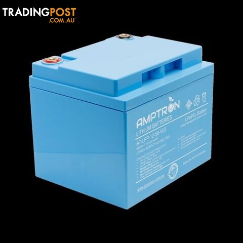 Amptron 50Ah 12V Lithium Iron LiFePO4 Battery 70A BMS Prismatic Cell Balancing