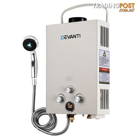 Devanti Portable LPG Gas Hot Water Heater Camp Shower System