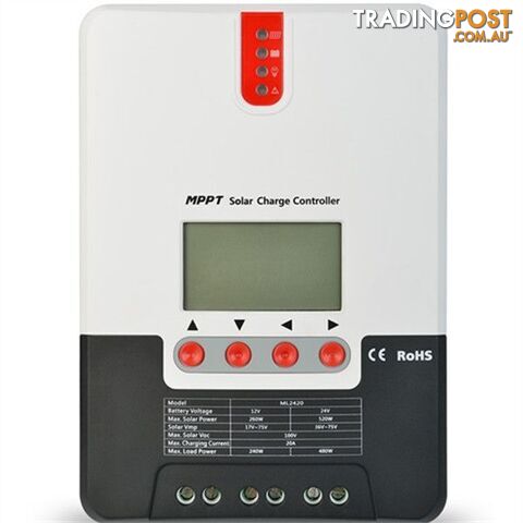 ML2420 20A MPPT 12V/24V DC Input Solar Charger Controller