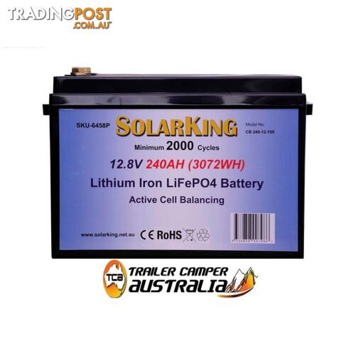 Solarking 240Ah 12V Lithium Battery LiFePo4 100A BMS Prismatic Cell Active Balancing