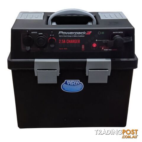 Ark Powerpack 3 12v Portable Dual Battery Box DC-DC AC Smart Charger 2.5A DA25