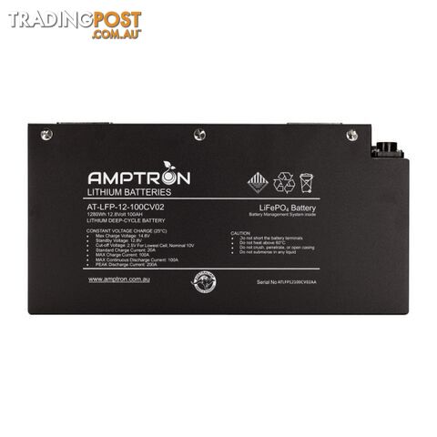 Amptron Slimline 100 AH 12 V Lithium Battery 100 A BMS Prismatic Cell