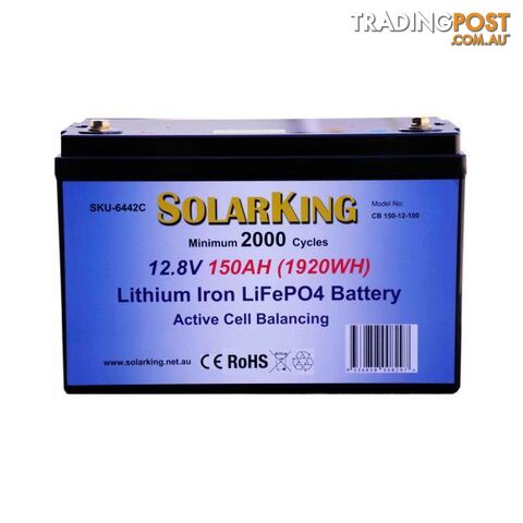 Solarking 150 AH 12 V Lithium Battery LiFePO4 100 A BMS Active Cell Balancing