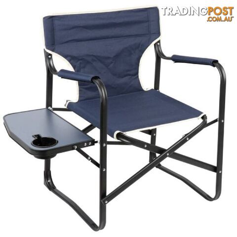 Folding Black Steel Directors Camping Chair
