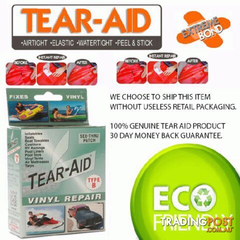 Tear Aid Type B VINYL repair patch kit, Awning, car seat, cushions, pool liner, tents, tarps