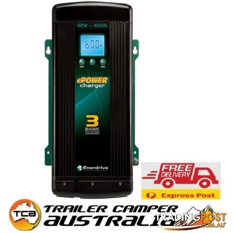 Enerdrive Epower 60A 12V 3 Bank Smart AC Battery Charger EN31260