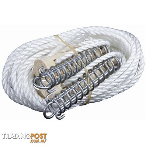 Double Spring Guy Rope Kit with Wood Slide 6mm rope