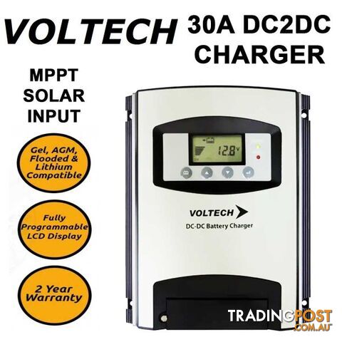 Voltech 30A 12V DC - DC Battery Charger MPPT Solar 10V - 50V