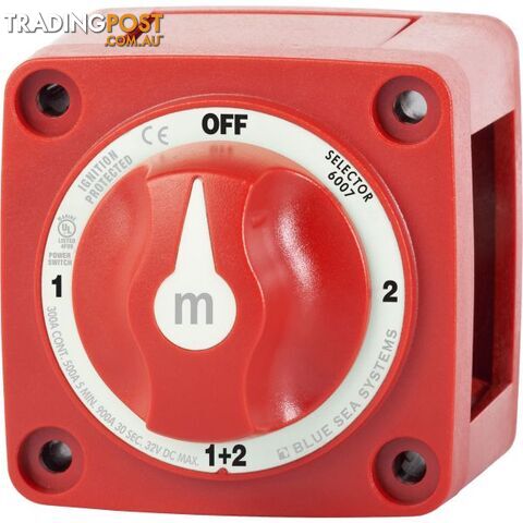 Blue Sea Systems m-Series Mini Selector Battery Switch â Red