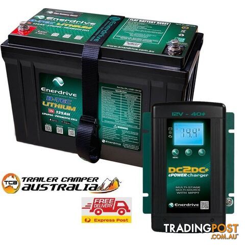 Enerdrive ePOWER B-TEC 12V 125Ah G2 Lithium Battery + DC2DC 40A Charger