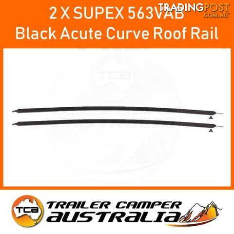 2 x Supex Acute Curve Roof Rail Black