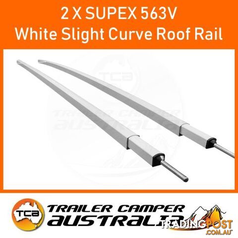 2 x Supex Slight Curve Roof Rail White