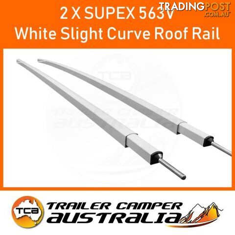 2 x Supex Slight Curve Roof Rail White