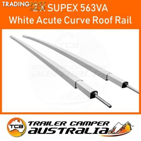 2 x Supex Acute Curve Roof Rail White