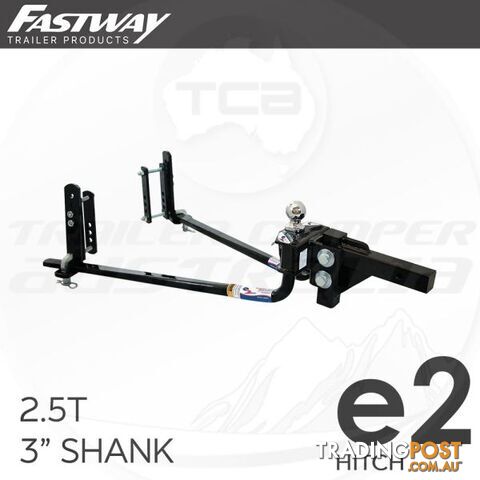 Fastway E2 Round Bar Sway Control WDH Weight Distribution Hitch 2.5T 3" Shank PR94-00-0600