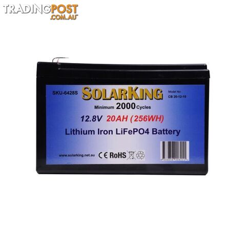 Solarking 20Ah 12V Lithium Iron Battery LiFePo4 CB-20-12-10