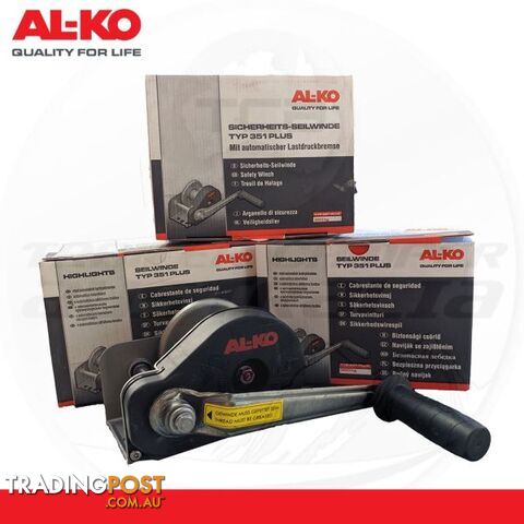 ALKO 350kg Safety Winch Type 351 Plus with Automatic Load Pressure Brake (No Cable)