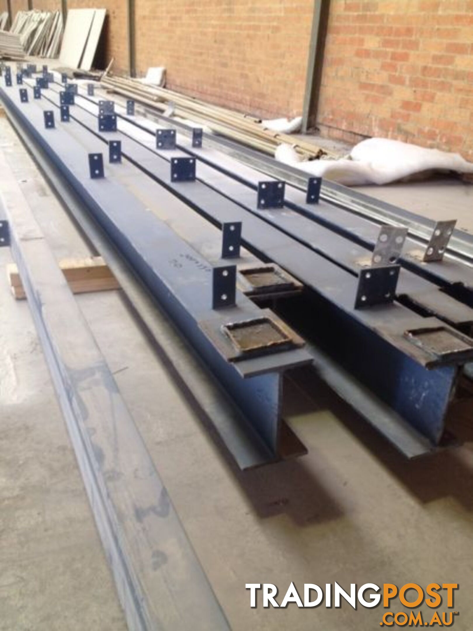 Steel beams, posts, channel, purlins, angle line