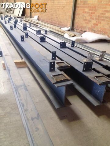 Steel beams, posts, channel, purlins, angle line