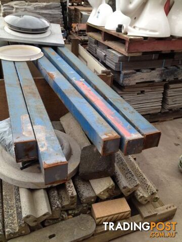 Steel beams, posts, channel, purlins, angle line