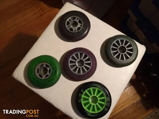 5 X PRO SCOOTER WHEELS IN GOOD CONDITION