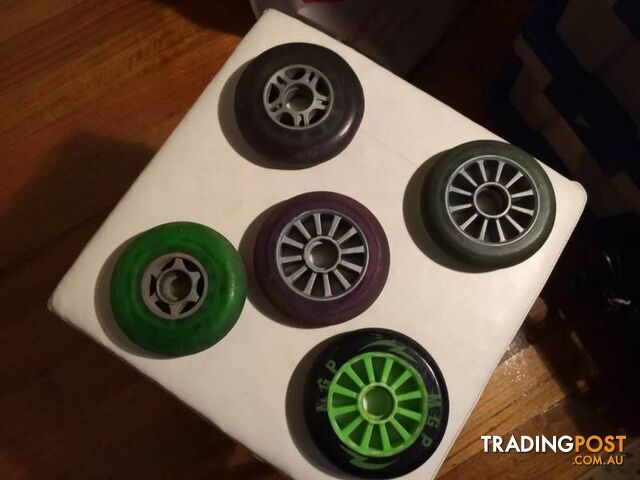 5 X PRO SCOOTER WHEELS IN GOOD CONDITION