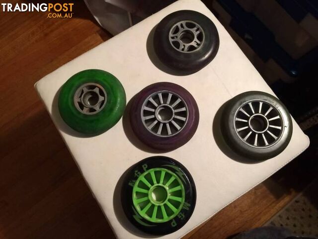 5 X PRO SCOOTER WHEELS IN GOOD CONDITION