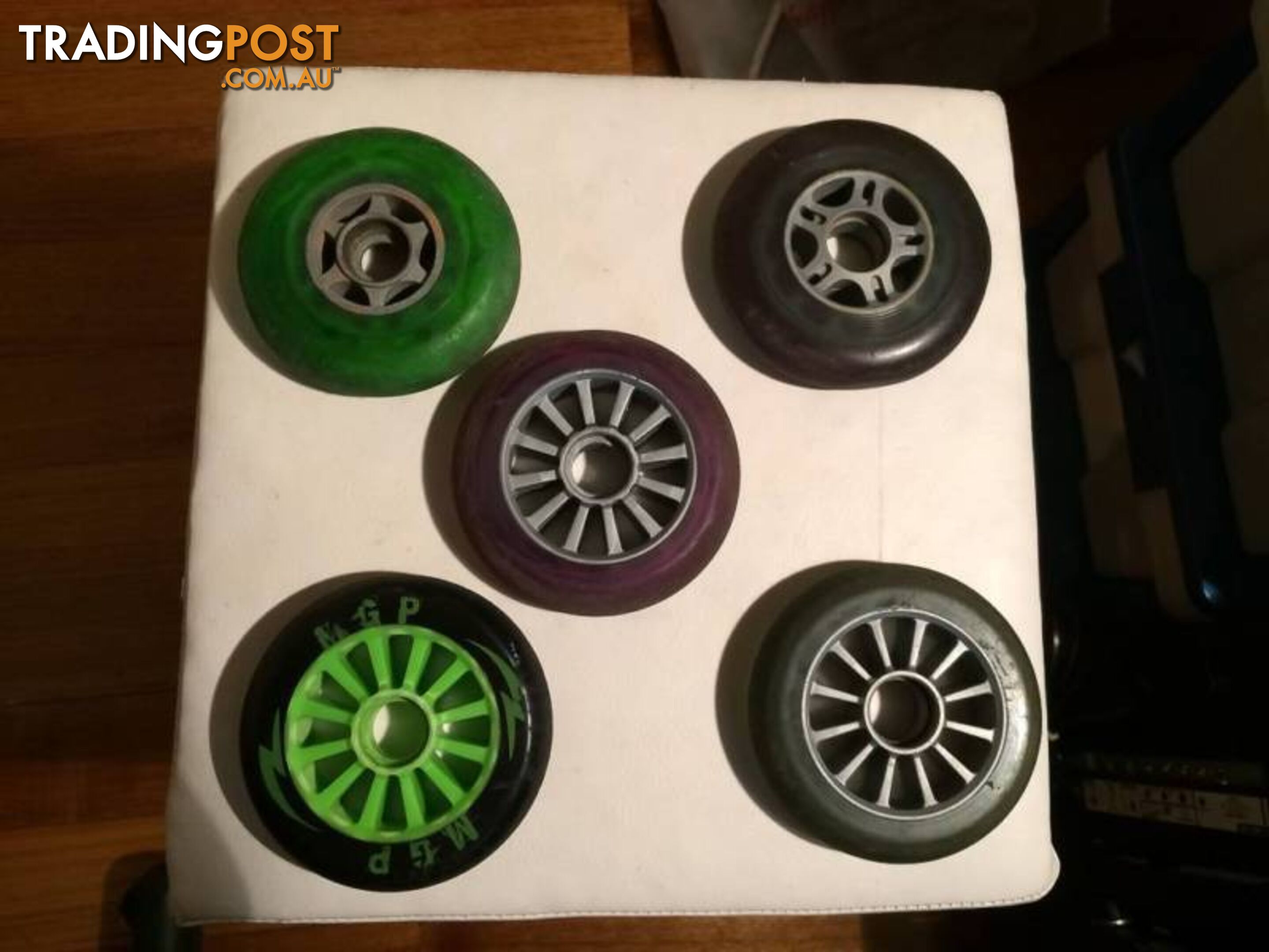 5 X PRO SCOOTER WHEELS IN GOOD CONDITION