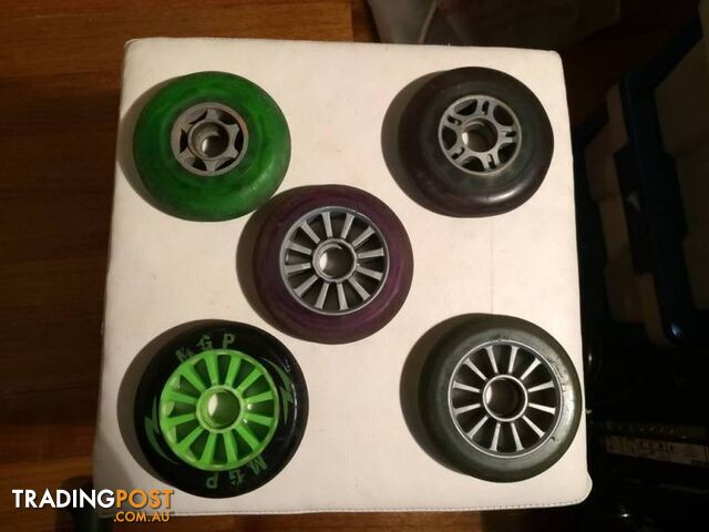 5 X PRO SCOOTER WHEELS IN GOOD CONDITION