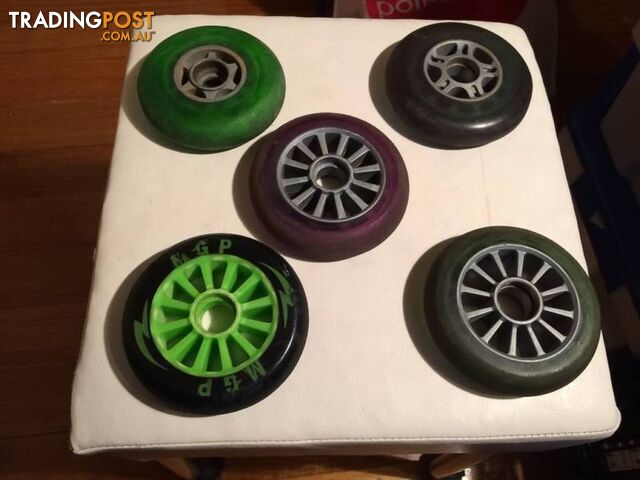 5 X PRO SCOOTER WHEELS IN GOOD CONDITION