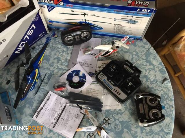3 x remote control Helicopters! 1 working 1 not working 1 unsure