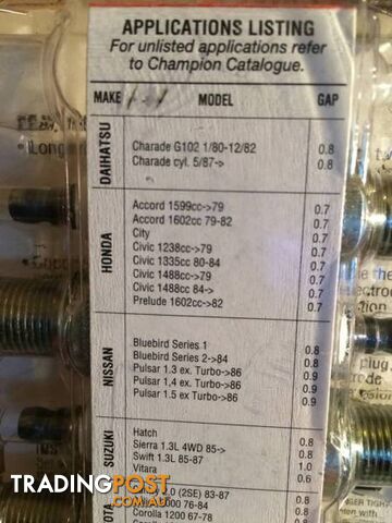 CHAMPION N11YC X 4 SPARK PLUGS TO SUIT 1980'S JAP CARS