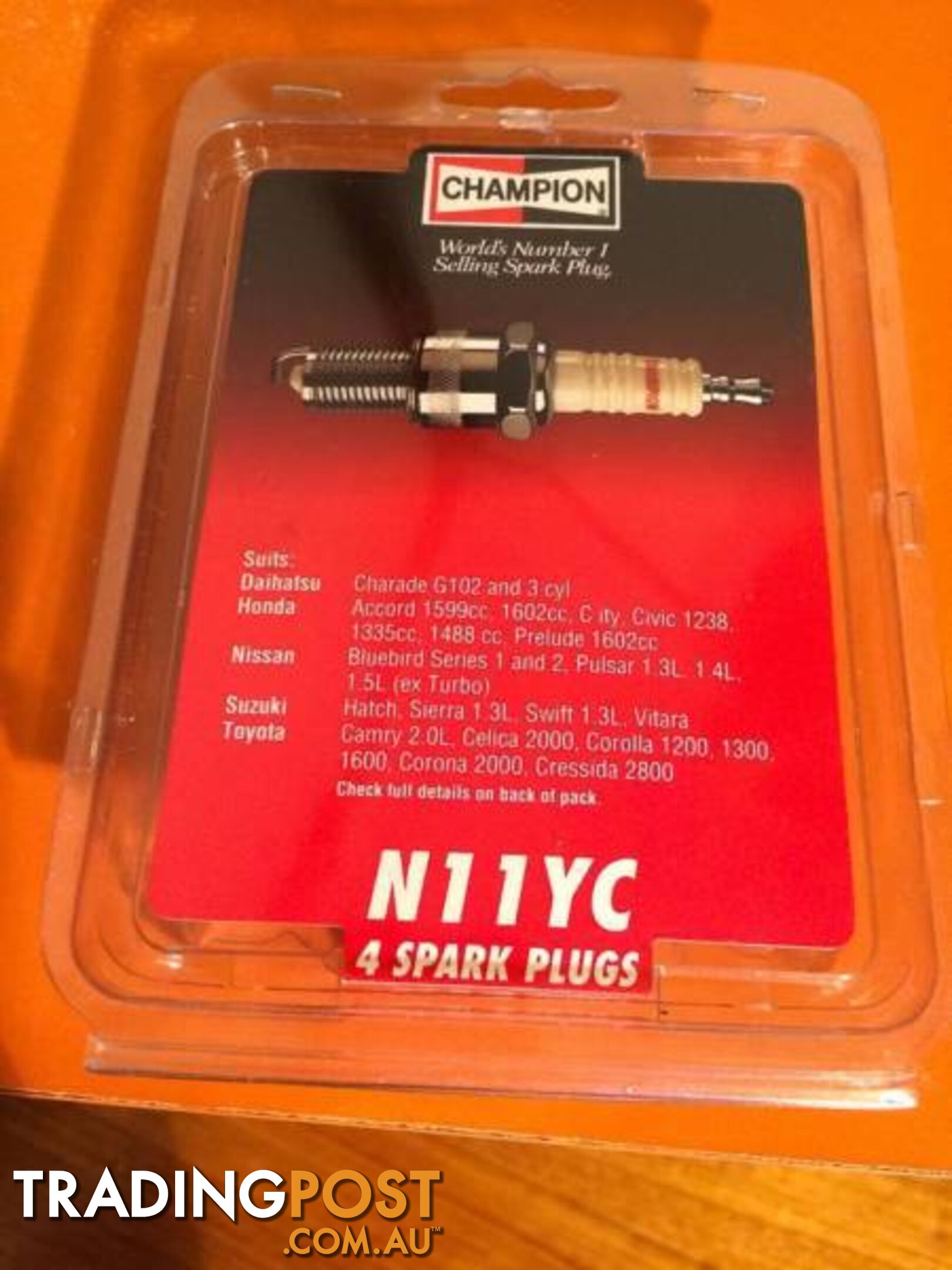 CHAMPION N11YC X 4 SPARK PLUGS TO SUIT 1980'S JAP CARS