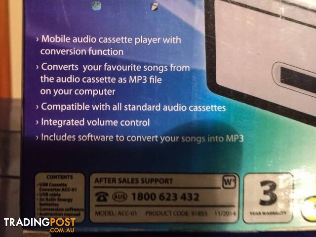 BRAND NEW MAGINON USB CASSETTE CONVERTER TO MP3 FILES