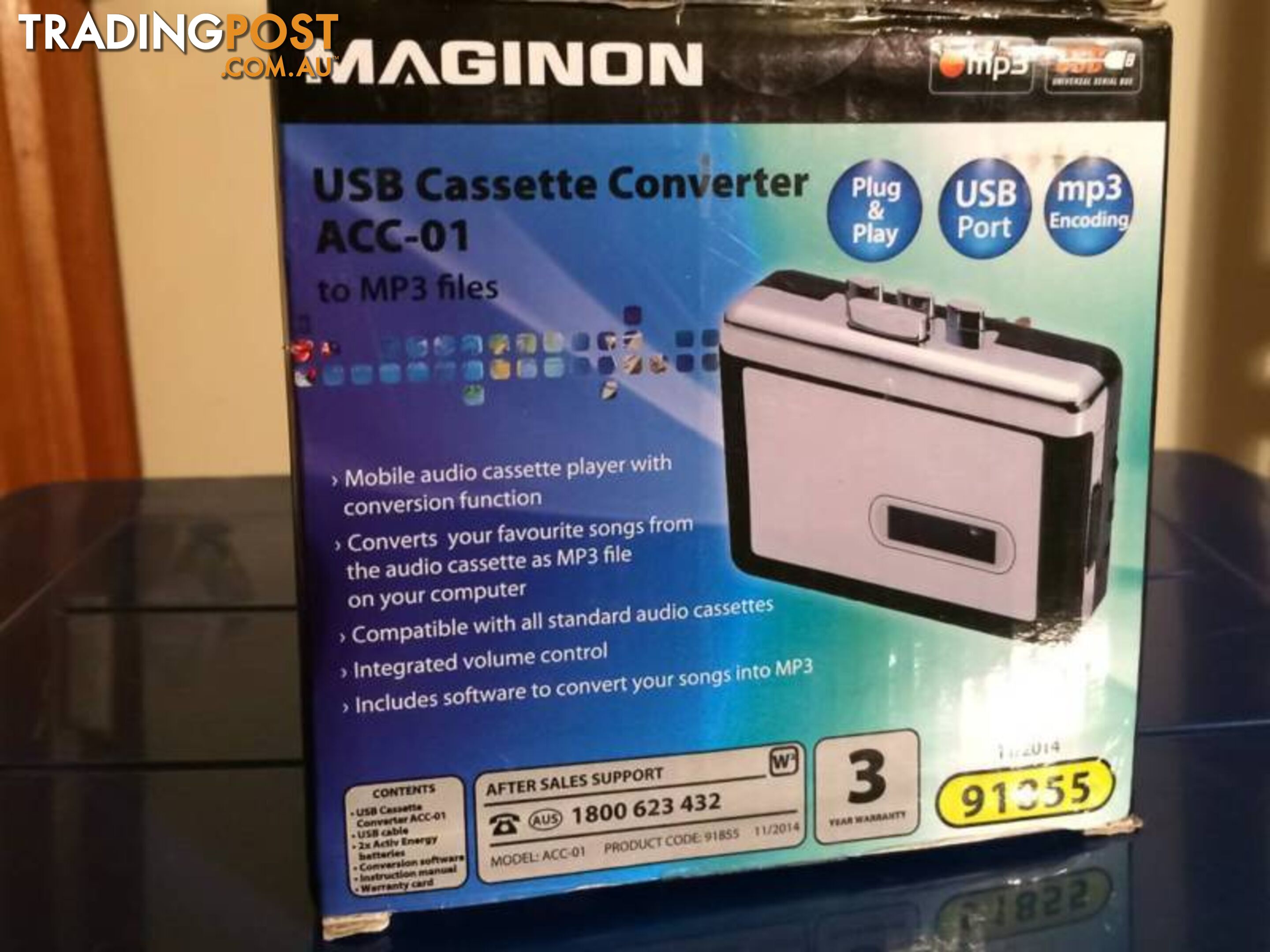 BRAND NEW MAGINON USB CASSETTE CONVERTER TO MP3 FILES