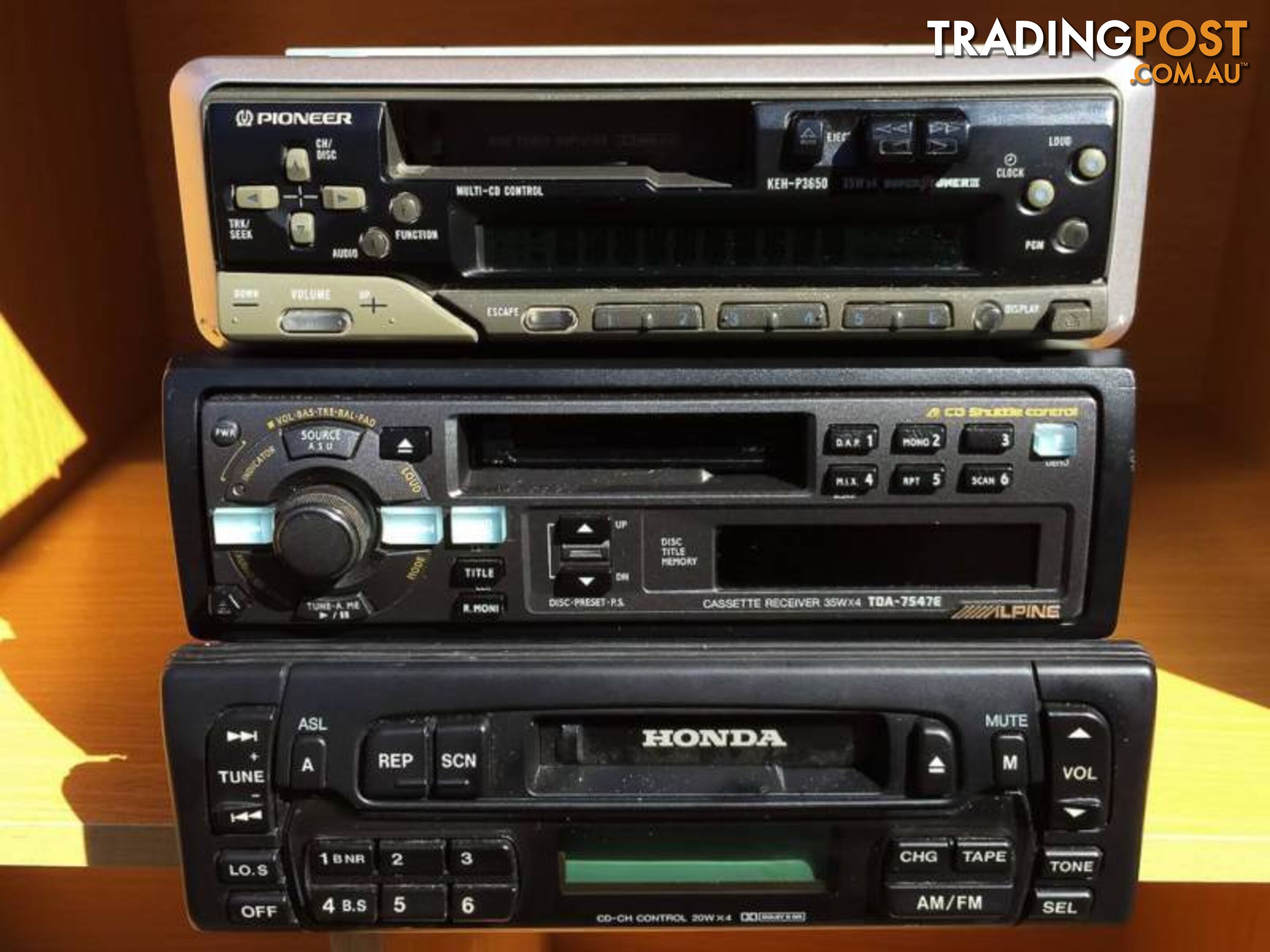 3 X CASSETTE AM/FM CAR AUDIO HEAD UNITS ALL 3 FOR $25