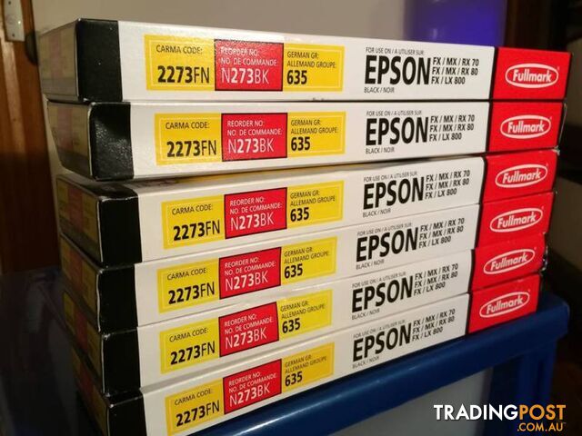 6 x Brand new Epson Nylon printer ribbons - code 2273FN